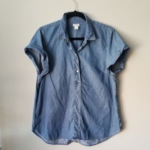 L JCrew Factory Denim Shirt